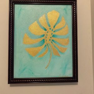 Golden leaf oil painting